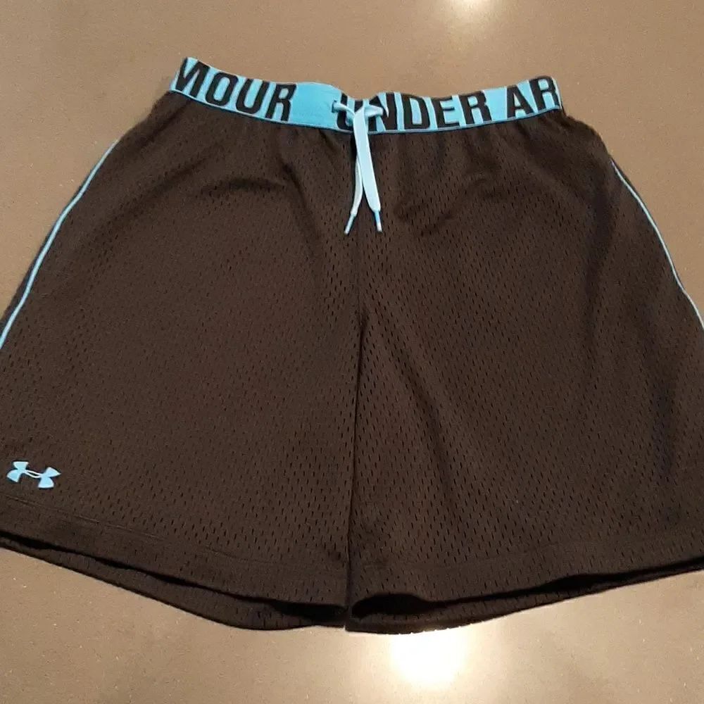 Under Armour Black Heatgear Shorts with Blue Accents